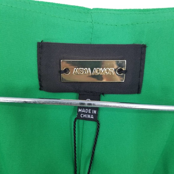 Alexia Admor August Draped Midi Fit & Flare Dress in Green Size 2 NEW WITH TAGS - Picture 7 of 8